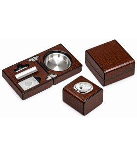 posacenere chiudibile LUBINSKI arrot. c/accessori IN COCCODRILLO EF260.9