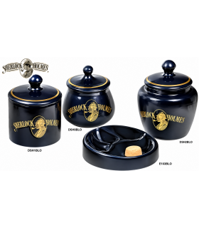 VASO TABACCO BOMBATO SHERLOCK HOLMES LUBINSKI IN CERAMICA BLU MAT. DSH0BLO