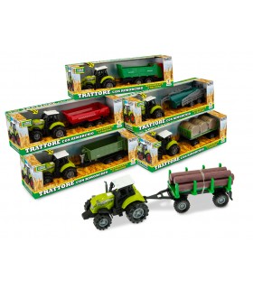 LINEA VERDE TRATTORE CON RIMORCHIO A FRIZIONE TEOREMA GIOCHI DISPONIBILE IN 6 MODELLI