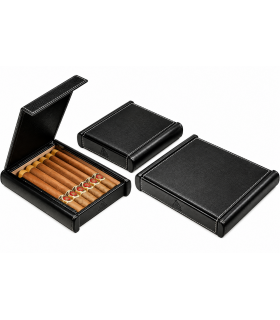 humidor da viaggio LUBINSKI IN SIMILPELLE E LEGNO DI CEDRO con chiusura calamita m. PICCOLA 19x22x4cm Q112