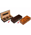 PICCOLO HUMIDOR LUBINSKI BASSO PER TOSCANI E ANTICHI IN EBANO  CON CHIAVE Q1852