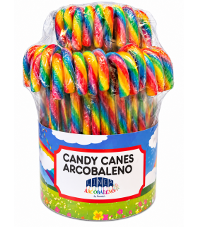 CARAMELLE CANDY CANES ARCOBALENO DA 14GR CONF. 50PZ
