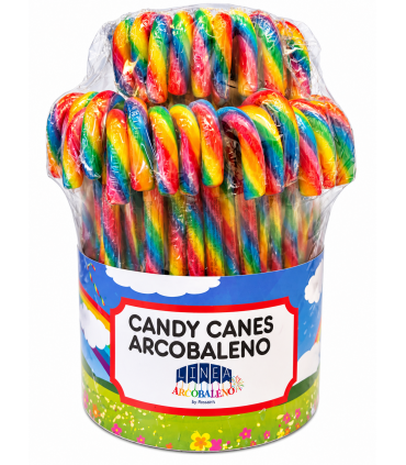 CARAMELLE CANDY CANES ARCOBALENO DA 14GR CONF. 50PZ