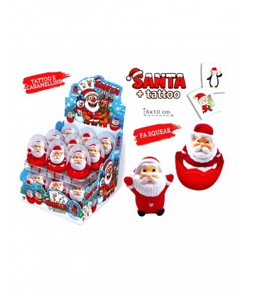 SANTA TATTO CARAMELLA ALLA FRUTTA CON GADGET E TATOO NATALIZIO INCLUSO DA 5GR CONF.18PZ.