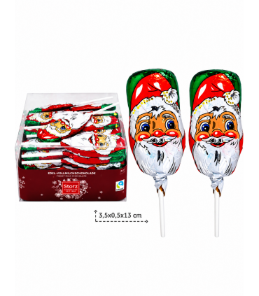 LOLLI CHOCO BASTONCINI DI CIOCCOLATO AL LATTE A FORMA DI  BABBO NATALE DA 15GR CONF.50PZ.