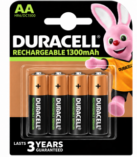 Pile Duracell Stilo Ricaricabili 1300 mAh blister 4 pz.