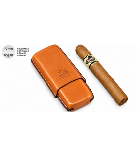 PORTASIGARI LUBINSKI quadro IN cuoio PER 2 PZ. Corona COLORE avana 19 x 140 mm  MB291402A