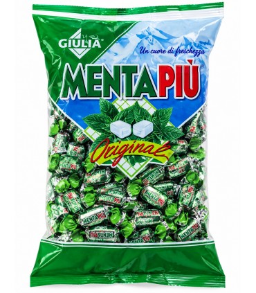 CARAMELLE MENTA PIU' LA GIULIA DURE RIPIENE ALLA MENTA BUSTA DA 1KG