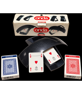 Portacarte DA TAVOLO CON DUE MAZZI DA 55 CARTE PER POKER E RAMINO DAL NEGRO