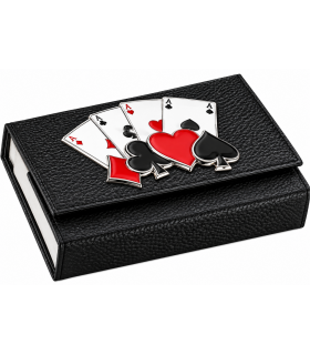 ASTUCCIO PORTACARTE BAGUTTA MAZZO DOPPIO INCLUSO CON PLACCA SUL FRONTE CHIUSURA A CALAMITA E SCATOLA DA REGALO 2280-02NE