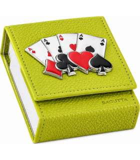 ASTUCCIO PORTACARTE BAGUTTA MAZZO SINGOLO INCLUSO CON PLACCA SUL FRONTE CHIUSURA A CALAMITA E SCATOLA DA REGALO 2280-01VE