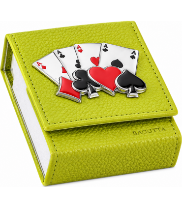 ASTUCCIO PORTACARTE BAGUTTA MAZZO SINGOLO INCLUSO CON PLACCA SUL FRONTE CHIUSURA A CALAMITA E SCATOLA DA REGALO 2280-01VE