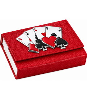 ASTUCCIO PORTACARTE BAGUTTA MAZZO doppio INCLUSO CON PLACCA SUL FRONTE CHIUSURA A CALAMITA E SCATOLA DA REGALO 2280-02RO