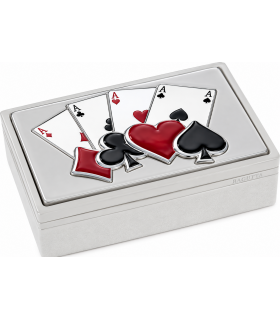 SCATOLA PORTACARTE BAGUTTA MAZZO DOPPIO  INCLUSO CON COPERCHIO DECORATO E SCATOLA DA REGALO 2238-08