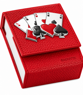 ASTUCCIO PORTACARTE BAGUTTA MAZZO SINGOLO INCLUSO CON PLACCA SUL FRONTE CHIUSURA A CALAMITA E SCATOLA DA REGALO 2280-01RO