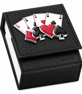 ASTUCCIO  PORTACARTE BAGUTTA MAZZO SINGOLO INCLUSO CON PLACCA SUL FRONTE CHIUSURA A CALAMITA E SCATOLA DA REGALO 2280-01NE