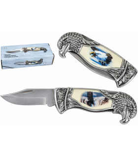 Coltello GEIT NEW ADVENTURE con Lama in Acciaio inossidabile 8 CM MANICO IN METALLO SAGOMATO E DISEGNO RIVESTITO IN PLASTICA
