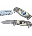 Coltello GEIT NEW ADVENTURE con Lama in Acciaio inossidabile 8 CM MANICO IN METALLO SAGOMATO E DISEGNO RIVESTITO IN PLASTICA