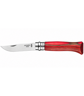 Coltello Chiudibile OPINEL con manico in Legno IN LAMINE DI BETULLA Lama in acciaio inox da 8,5 cm. IN CONFEZIONE REGALO