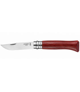 Coltello Chiudibile e Tascabile OPINEL con manico in Legno Colore ROSSO Lama in acciaio inox da 8,5 cm. IN CONFEZIONE REGALO