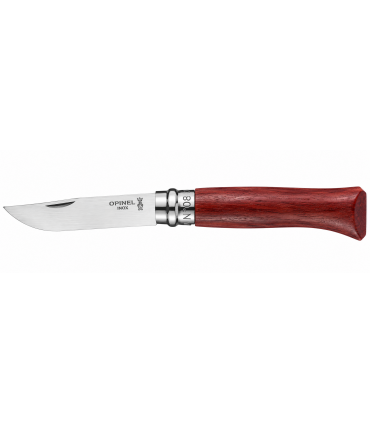 Coltello Chiudibile e Tascabile OPINEL con manico in Legno Colore ROSSO Lama in acciaio inox da 8,5 cm. IN CONFEZIONE REGALO