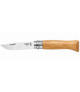 Coltello Chiudibile e Tascabile OPINEL con manico in Legno Colore ROVERE Lama in acciaio inox da 8,5 cm.