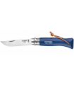 Coltello Chiudibile e Tascabile OPINEL con manico in Legno Colore BLU SCURO Lama in acciaio inox da 8 cm.