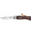 Coltello Chiudibile e Tascabile OPINEL con manico in Legno Colore NERO MARRONE e Lama in acciaio inox da 8 cm.