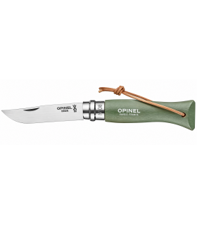 Coltello Chiudibile e Tascabile OPINEL con manico in Legno Colore SALVIA e Lama in acciaio inox da 7 cm.