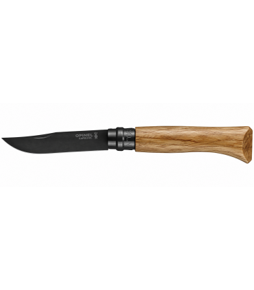 Coltello Chiudibile e Tascabile OPINEL manico in Legno Di Rovere Lama acciaio inox finitura Black da 8.5 cm. con astuccio regalo