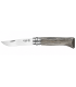 Coltello Chiudibile e Tascabile OPINEL con manico in Legno Di Betulla Grigio Lama in acciaio inox da 8.5 cm. con scatola regalo