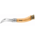 Coltello Chiudibile e Tascabile OPINEL da Funghi con manico in Legno Di Faggio e Lama Curva in acciaio inox da 8 cm.