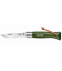 Coltello Chiudibile e Tascabile OPINEL con manico in Legno Colore Kaki e Lama in acciaio inox da 8 cm.