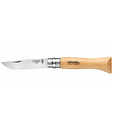 Coltello Chiudibile e Tascabile OPINEL con manico in Legno di Faggio e Lama in acciaio al carbonio da 10 cm.