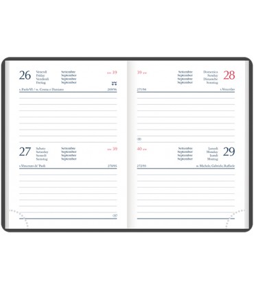 Agenda Bigiornaliera 2027 mis.7x10 Mod. Madrid DISPONIBILE IN 2 COLORI (ROSSO-BLU)