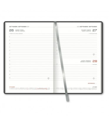 Agenda giornaliera 2027 mis.11x16.5 Mod. EGADI S/D ABBINATI DISPONIBILE IN 3 COLORI (VERDE-BLUETTE-RUBINO)