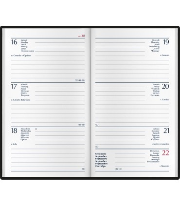 Agenda Settimanale 2027 VERTICALE mis.8x14 Mod. EGADI Disponibile in 2 colori(BLUETTE-VERDE)