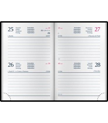 Agenda Bigiornaliera 2027 ORIZZONTALE mis.7X10 Mod. COpAcabana Disponibile in 4 colori (VERDE-BLUETTE-FUCSIA-AZZURRO)