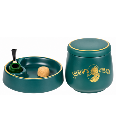 VASO TABACCO SHERLOCK HOLMES LUBINSKI IN CERAMICA VERDE DSH5VO