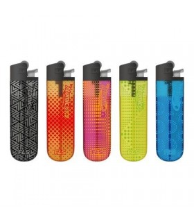 ACCENDINO A PIETRINA ATOMIC FLS DESIGN BICOLORE  CONF.25 PZ ASSORTITI CON 5 GRAFICHE