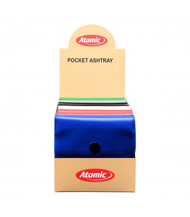 Posacenere ATOMIC DA TASCA IN PVC COLORI FORTI ASSORTITI EXPO DA 12 PZ