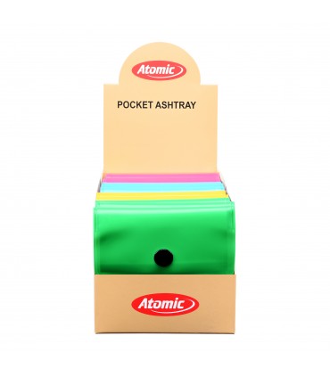 Posacenere ATOMIC DA TASCA IN PVC COLORI TENUI ASSORTITI EXPO DA 12 PZ