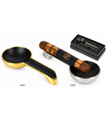 POSACENERE LUSSO DA SIGARO LUBINSKI IN METALLO COLORE ORO E NERO  E305