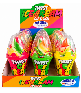 TWIST ICE CREAM DIP LICK CARAMELLE A FORMA DI GELATO DA 27GR CONF.12PZ