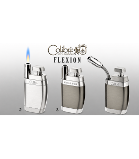 ACCENDINO LUBINSKI COLIBRI FLEXION PIEZO PER PIPA COLORE TITANIO E ARGENTO LUCIDO WZP95.3