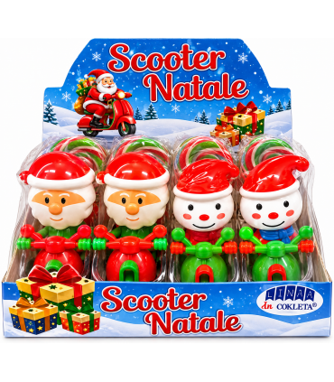 SCOOTER NATALE CARAMELLE NATALIZIE ASSORTITE AL GUSTO FRUTTA  DA 12GR CONF.12PZ