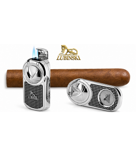 SET ACCENDINO 2 FIAMME E TAGLIASIGARI LUBINSKI COLORE CROMO LUCIDO WFT39A