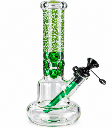 Bong PROF LEAF in vetro trasparente spessore 6mm. H.27cm confezionato in scatola