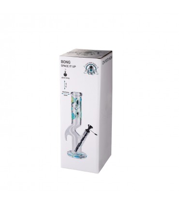Bong PROF SPACE in vetro trasparente spessore 6mm. H.31 cm confezionato in scatola