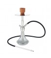 Narghilè Champ Marrakech in Vetro Trasparente e Metallo 1 Tubo H.42 cm